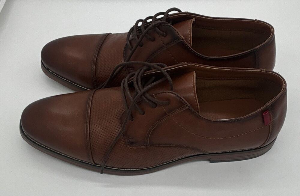Reserved Footwear Men's Brown Cap Toe Lace-Up Oxford Dress Shoes AU 8.5 M